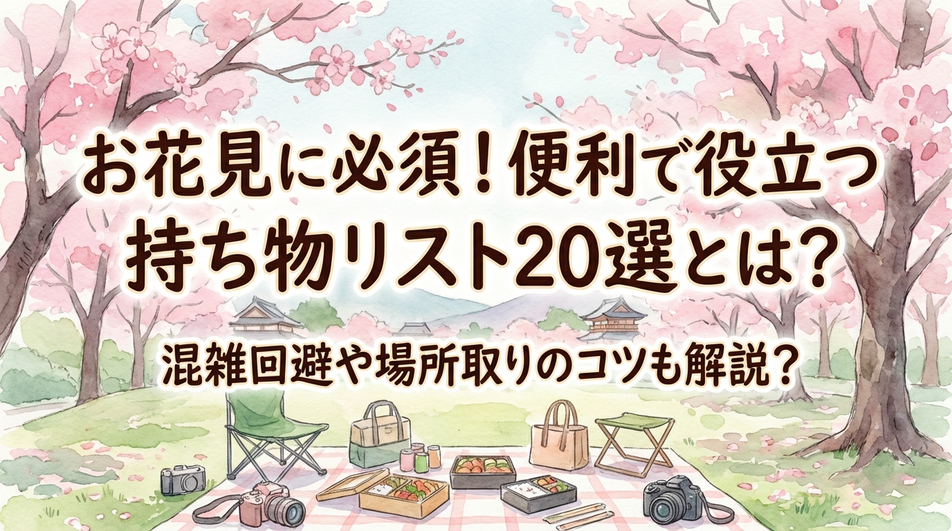 お花見に必須！便利で役立つ持ち物リスト20選とは？混雑回避や場所取りのコツも解説？