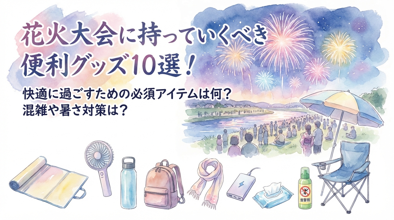 花火大会に持っていくべき便利グッズ10選！快適に過ごすための必須アイテムは何？混雑や暑さ対策は？