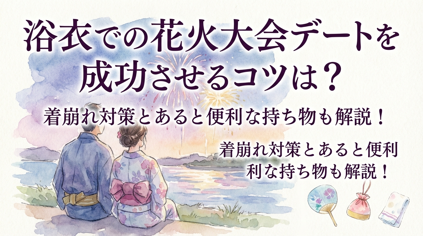 浴衣での花火大会デートを成功させるコツは？着崩れ対策とあると便利な持ち物も解説！
