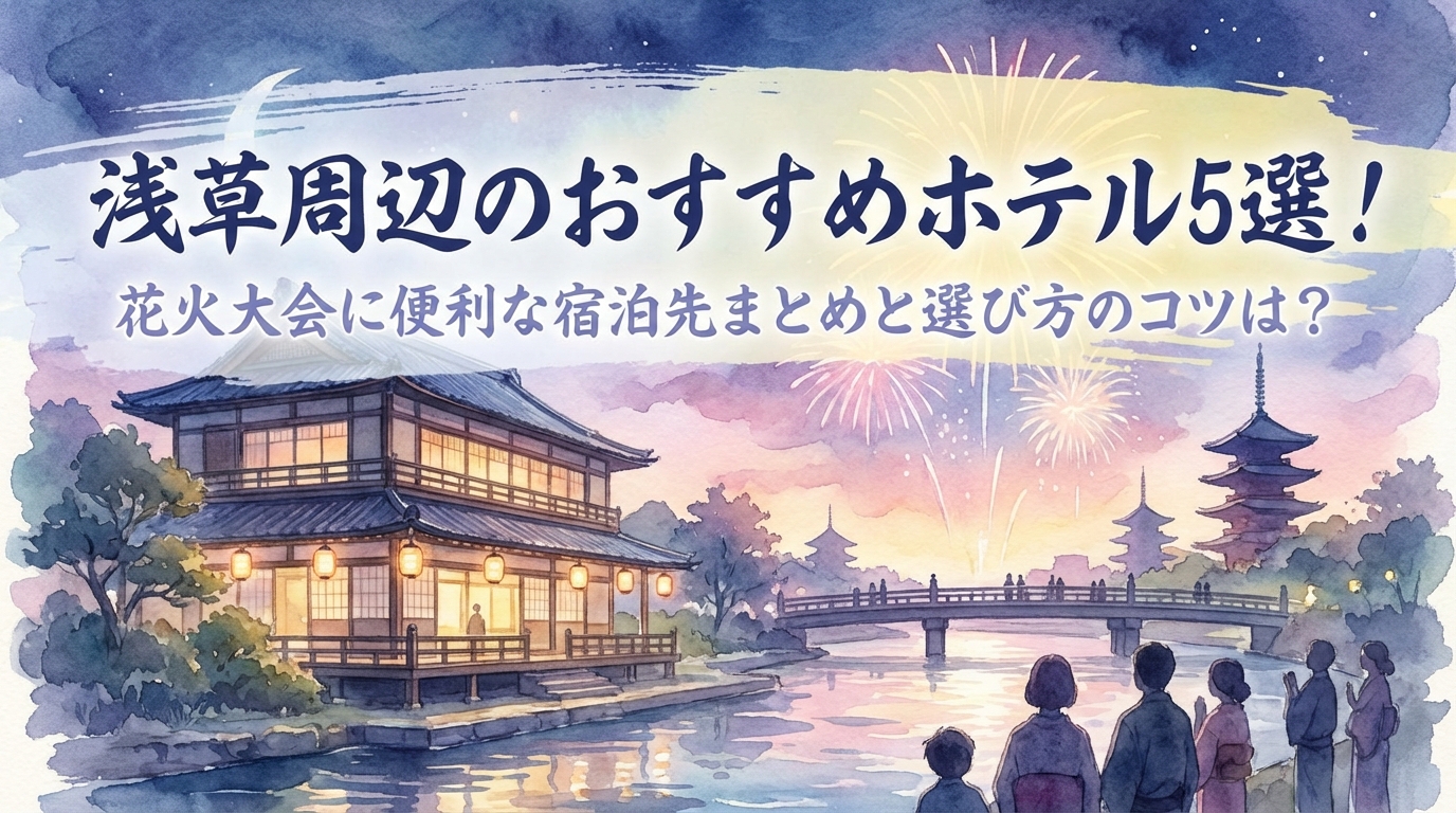 浅草周辺のおすすめホテル5選！花火大会に便利な宿泊先まとめと選び方のコツは？