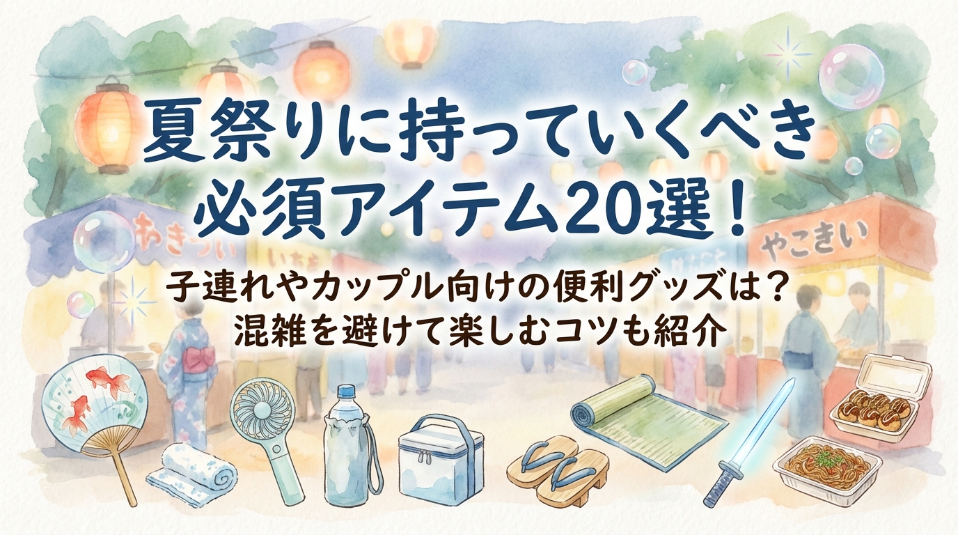 夏祭りに持っていくべき必須アイテム20選！子連れやカップル向けの便利グッズは？混雑を避けて楽しむコツも紹介
