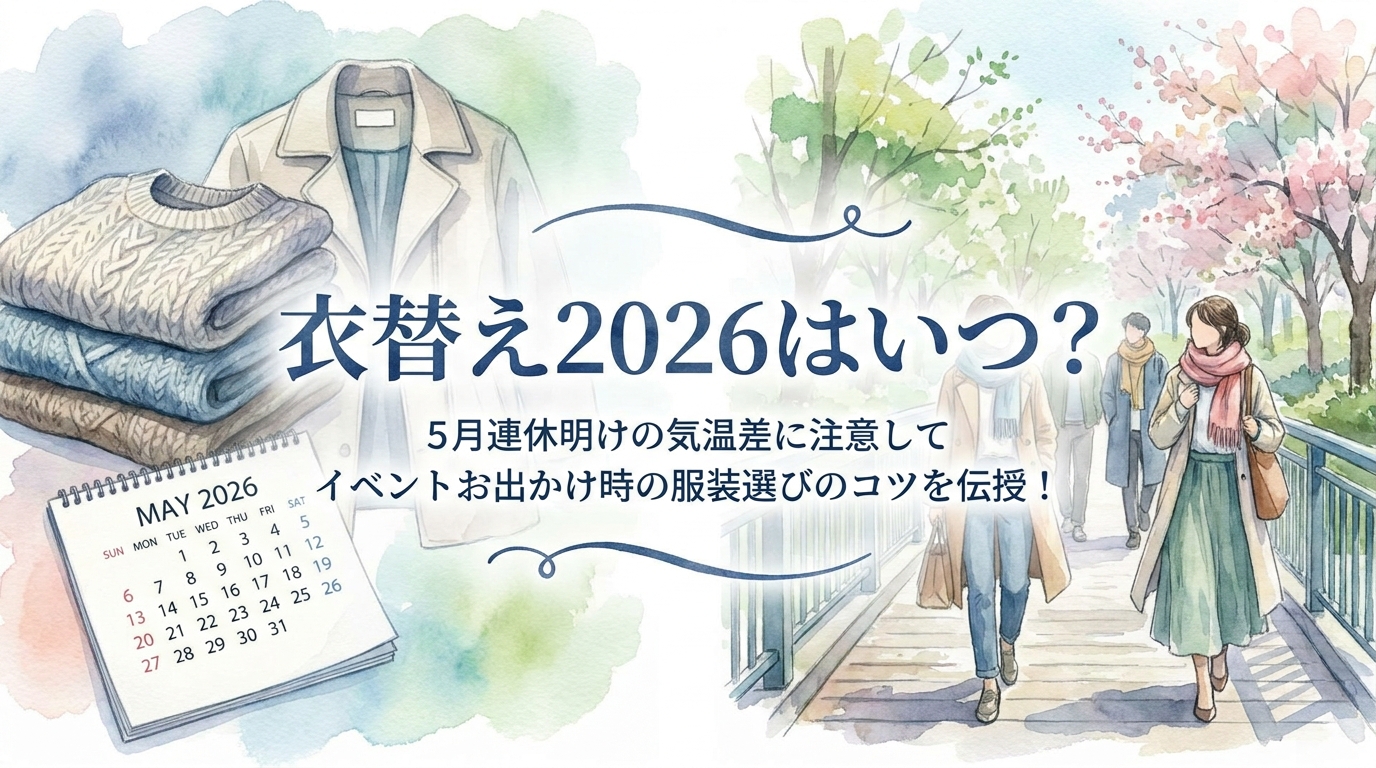 衣替え2026はいつ？5月連休明けの気温差に注意してイベントお出かけ時の服装選びのコツを伝授！