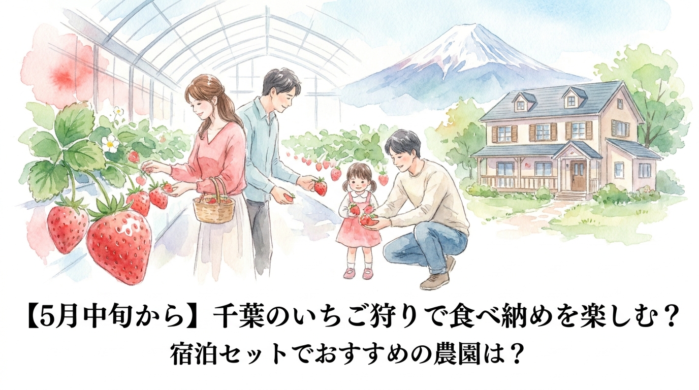【5月中旬から】千葉のいちご狩りで食べ納めを楽しむ？宿泊セットでおすすめの農園は？