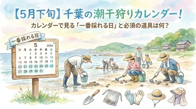 【5月下旬】千葉の潮干狩りカレンダー！カレンダーで見る「一番採れる日」と必須の道具は何？