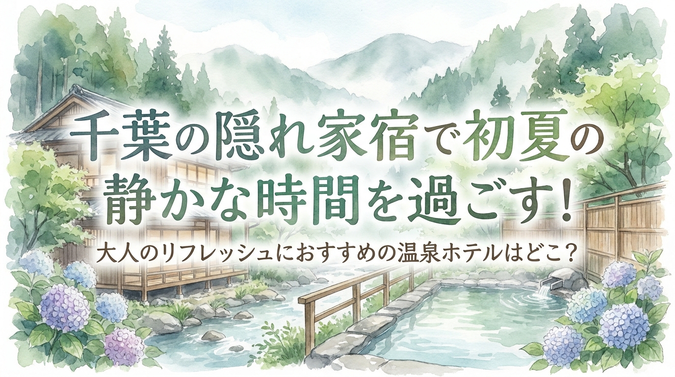 千葉の隠れ家宿で初夏の静かな時間を過ごす！大人のリフレッシュにおすすめの温泉ホテルはどこ？