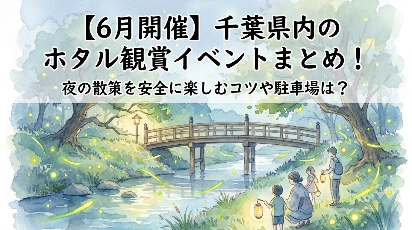 【6月開催】千葉県内のホタル観賞イベントまとめ！夜の散策を安全に楽しむコツや駐車場は？