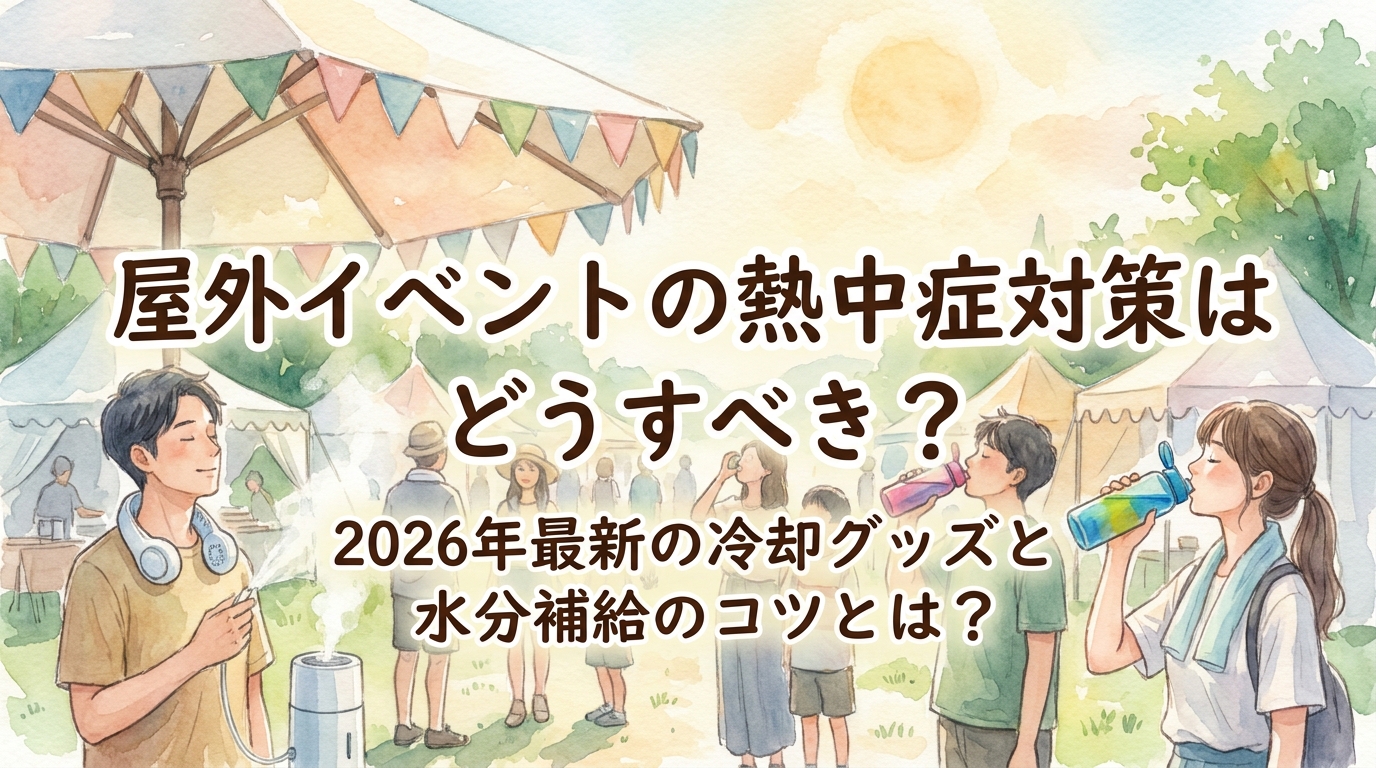 屋外イベントの熱中症対策はどうすべき？2026年最新の冷却グッズと水分補給のコツとは？