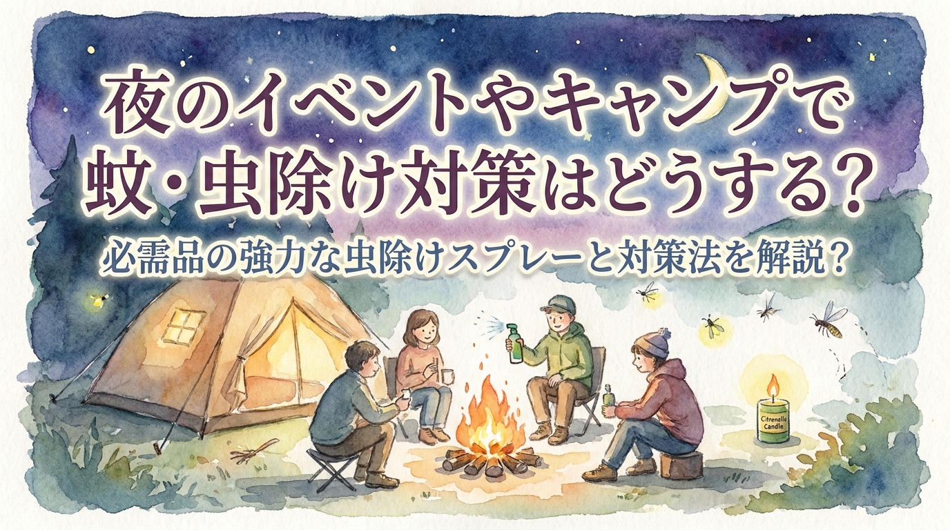 夜のイベントやキャンプで蚊・虫除け対策はどうする？必需品の強力な虫除けスプレーと対策法を解説？