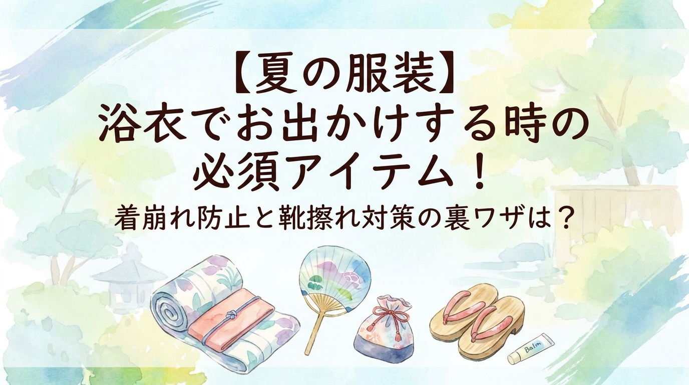 【夏の服装】浴衣でお出かけする時の必須アイテム！着崩れ防止と靴擦れ対策の裏ワザは？