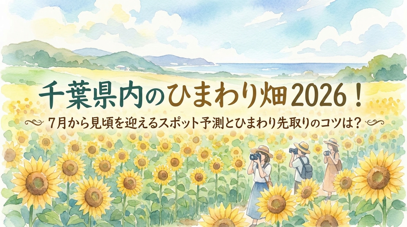 千葉県内のひまわり畑2026！7月から見頃を迎えるスポット予測とひまわり先取りのコツは？