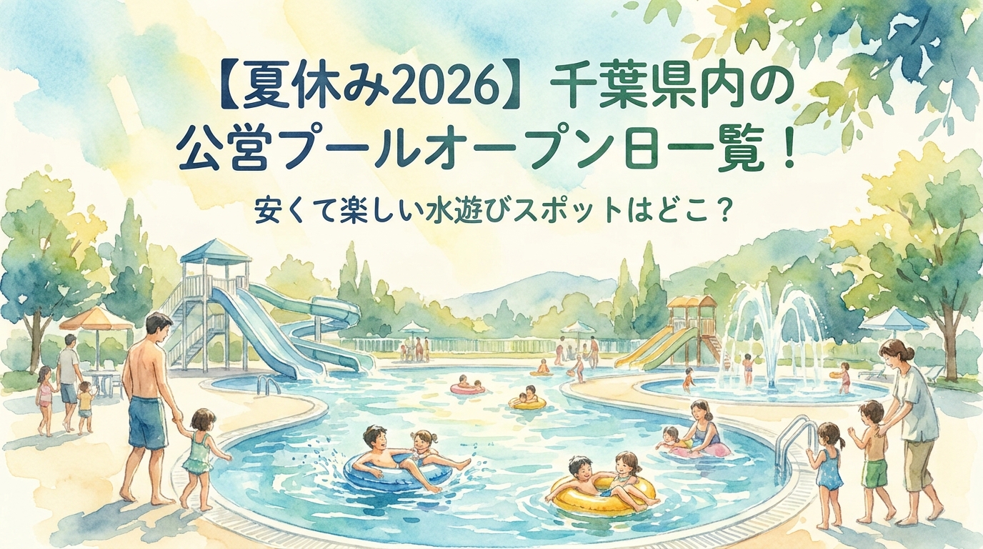 【夏休み2026】千葉県内の公営プールオープン日一覧!安くて楽しい水遊びスポットはどこ?
