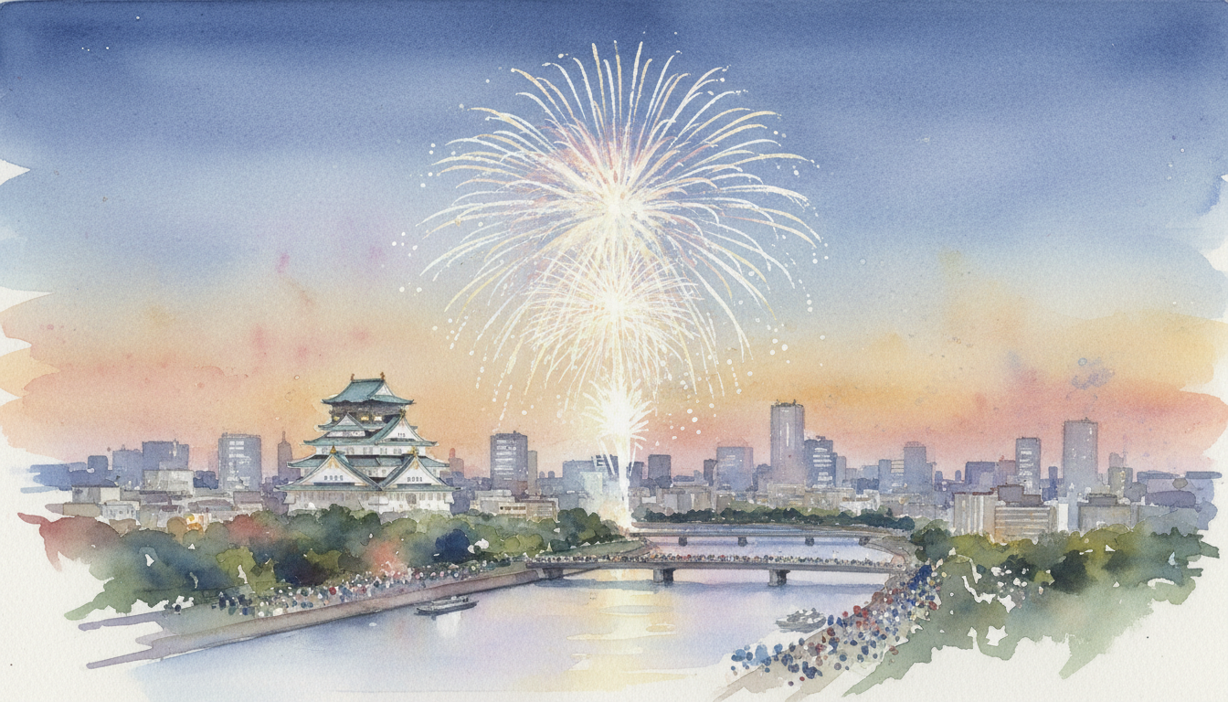 今日現在の大阪での花火大会の開催について