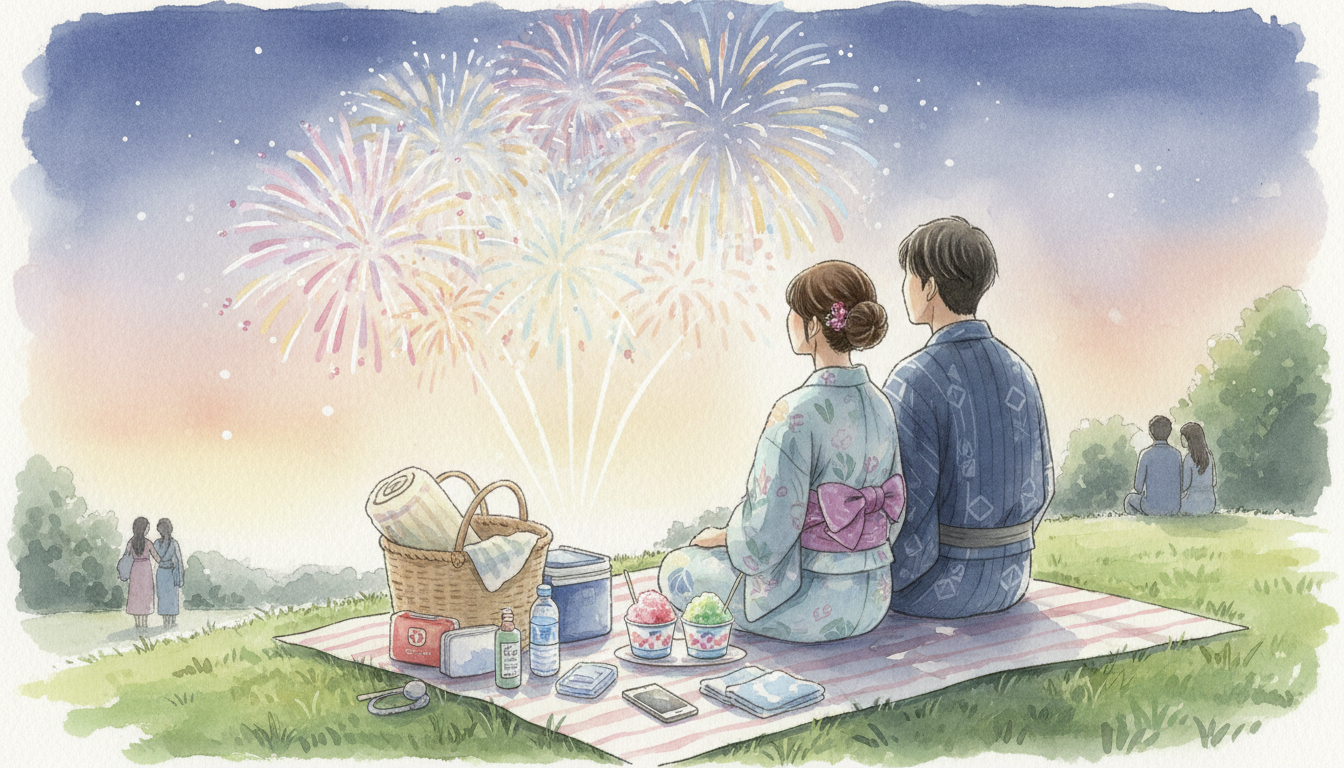 花火大会デートを成功させるには「余裕」と「気遣い」の持ち物が欠かせないんですね