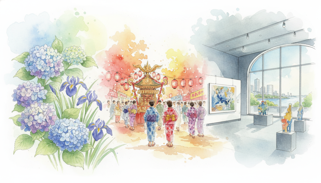 6月は季節の花と屋内大型イベントをバランスよく楽しむのがおすすめです